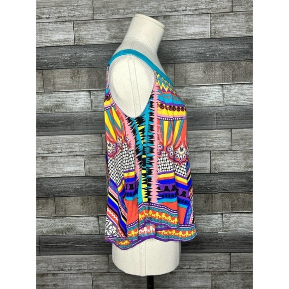 Flying Tomato Aztec‎ Print Hankerchief Flowy Tank Top S - Picture 5 of 8